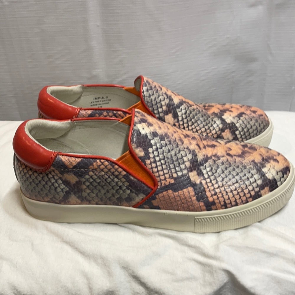 Ash IMPULS Trainers Coral Cobra Print Leather Shoe